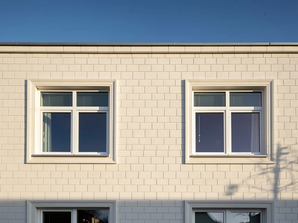 Remplacement de fenêtres PVC sur la façade rénovée d'une maison